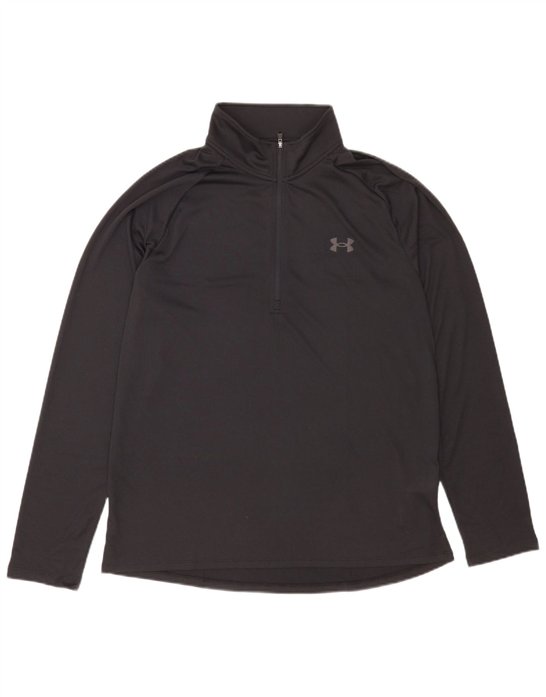 Under Armour Męski top z długim rękawem i zamkiem błyskawicznym, duży, czarny poliester