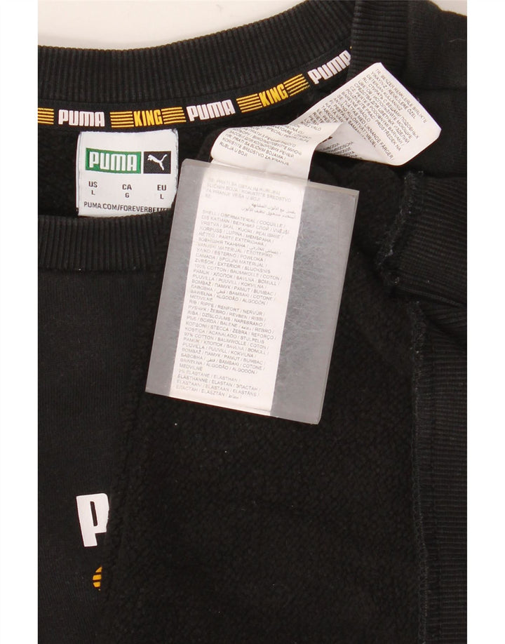 Męska bluza z grafiką Puma, duża, czarna, bawełniana