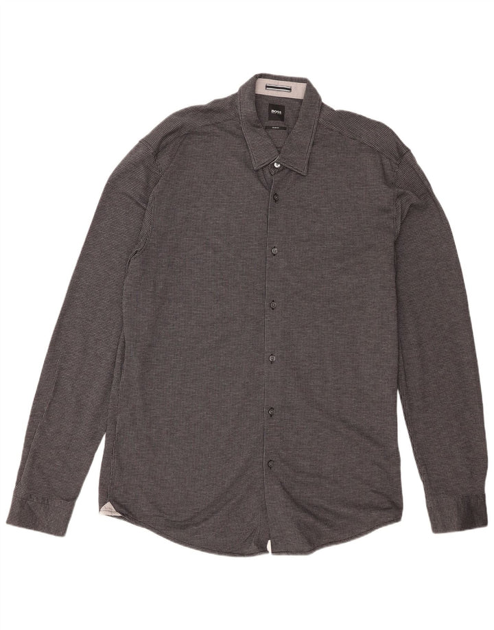 Męska koszula slim fit Hugo Boss 2XL w czarną pepitkę