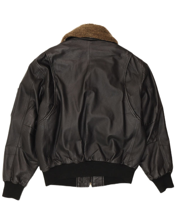 RINO & PELLE Męska skórzana kurtka lotnicza IT 52 XL, czarna skóra