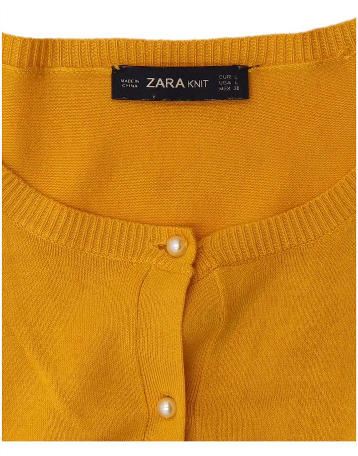 Sweter damski Zara Cardigan UK 14, duży, żółty
