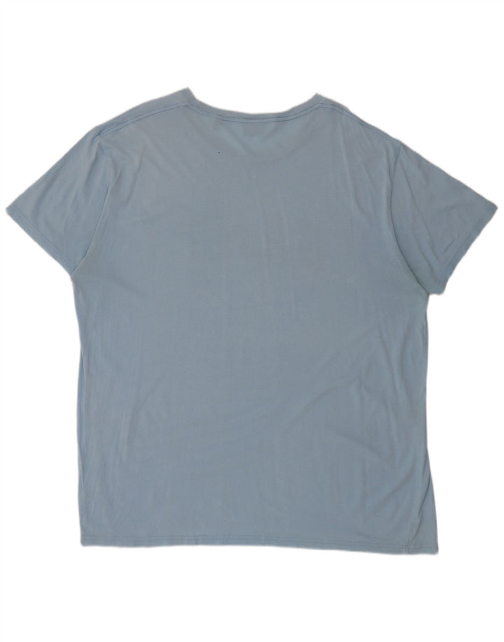Męski T-shirt z grafiką Gant, 3XL, niebieska bawełna