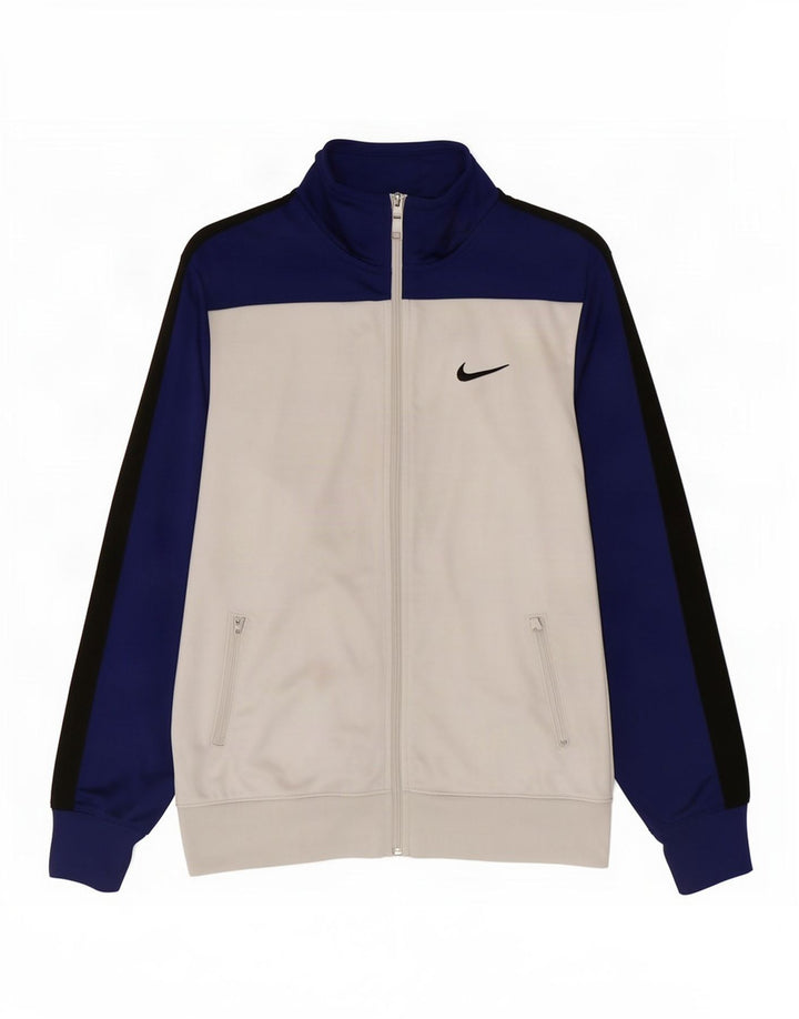 Damska kurtka dresowa Nike UK 18 XL, biały poliester z blokami kolorów