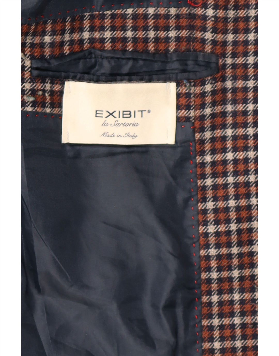 Exibit Męska marynarka zapinana na 2 guziki UK 40 w dużą brązową kratkę