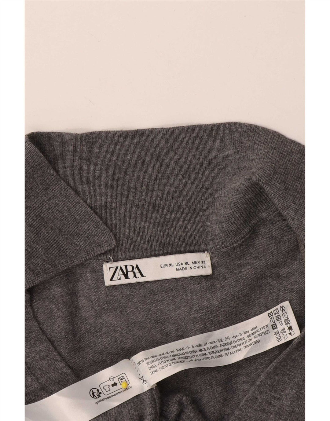 Sweter damski Zara Cardigan UK 18 XL Szara wełna