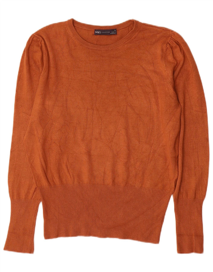 Marks & Spencer Damski sweter z dekoltem w łódkę, UK 12, średni brąz