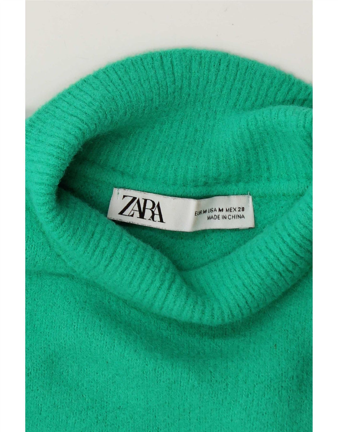 Sweter damski Zara z golfem UK 14, średni zielony