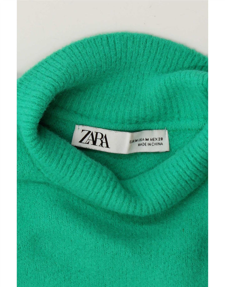 Sweter damski Zara z golfem UK 14, średni zielony
