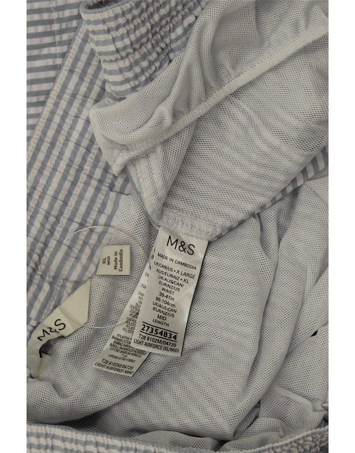 Męskie spodenki kąpielowe Marks & Spencer XL, niebieskie, poliestrowe w prążki