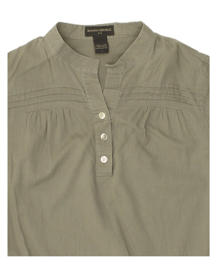 BANANA REPUBLIC Womens Pullover Shirt UK 10 Small Green Cotton Vintage Banana Republic and Second-Hand Banana Republic from Messina Hembry 