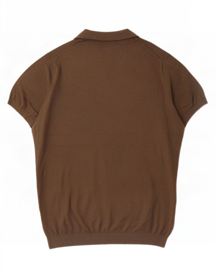 Męska koszulka polo Massimo Dutti, średnia, bawełniana khaki
