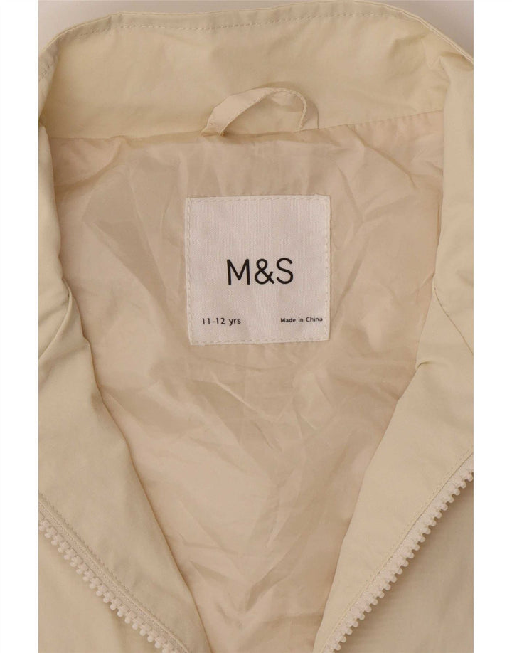 Marks & Spencer Dziewczęca krótka kurtka bomberka 11-12 lat beżowy poliester