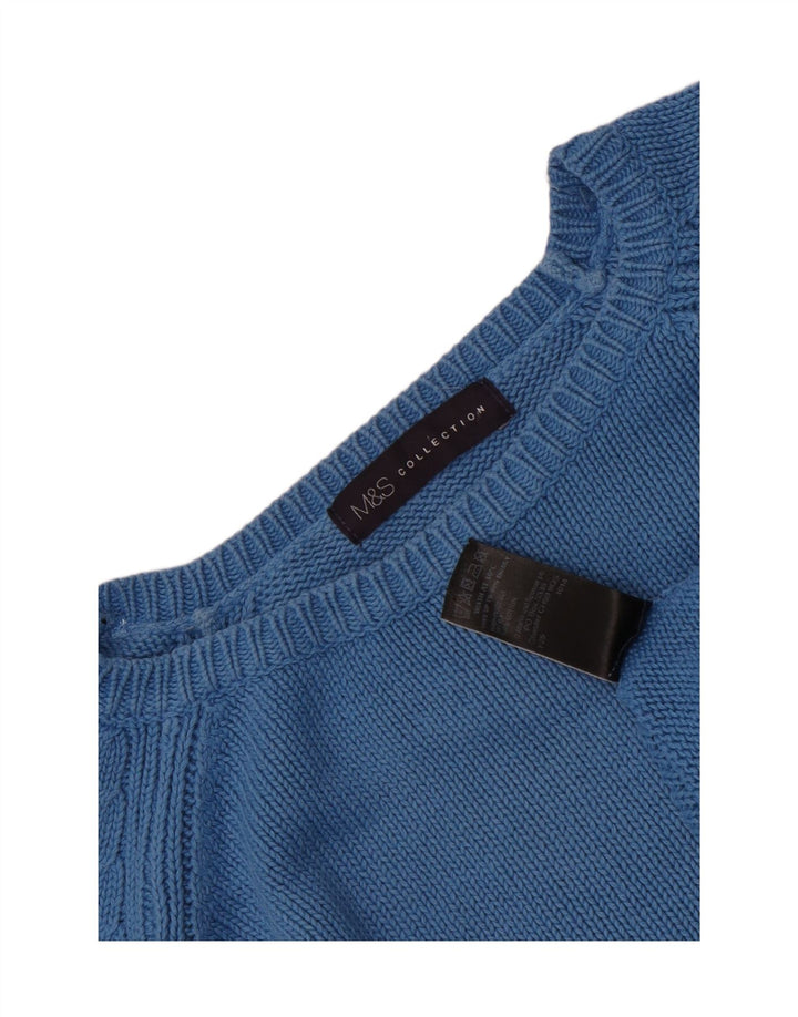 Marks & Spencer Damski sweter oversize z dekoltem w łódkę, UK 10, mały, niebieski