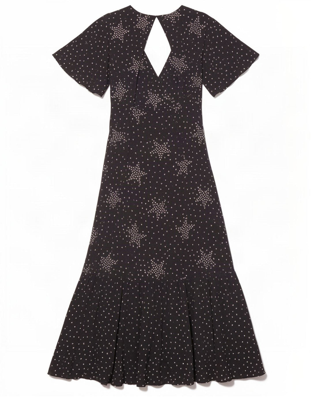 Damska sukienka maxi z abstrakcyjnym wzorem Topshop UK 8, mała, czarna w cętki