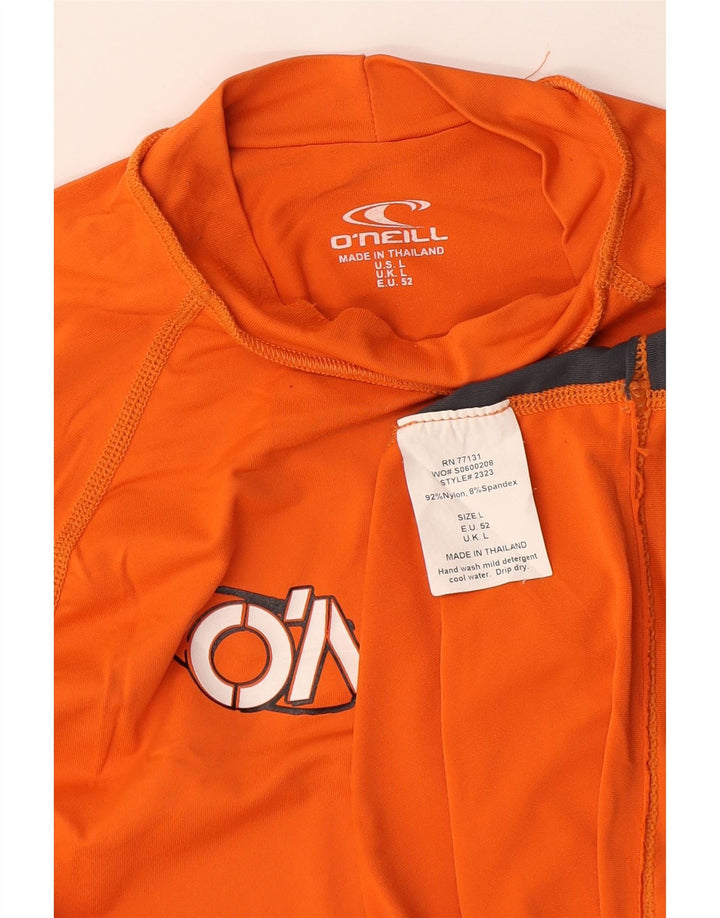 Męski T-shirt z grafiką O'Neill, duży, pomarańczowy nylon z blokami kolorów