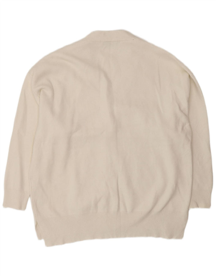 Damski sweter oversize Zara UK 10 Small White Wiskoza