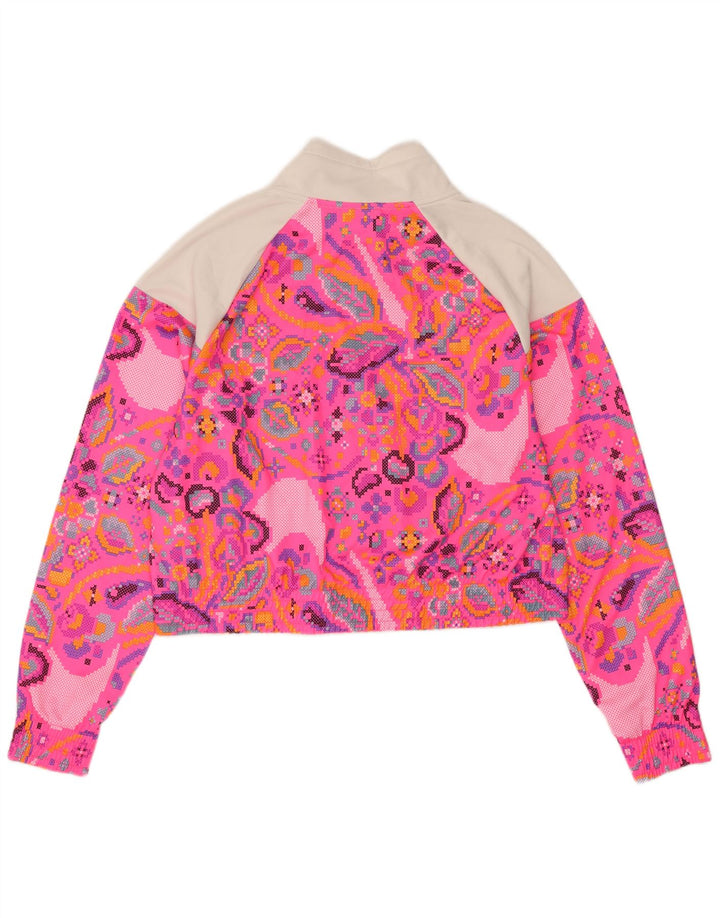 Damska kurtka dresowa Nike Crop Top UK 16, duży, różowy, geometryczny poliester