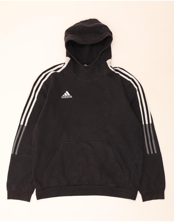 Damski sweter z kapturem ADIDAS UK 16, duży, czarny, bawełniany