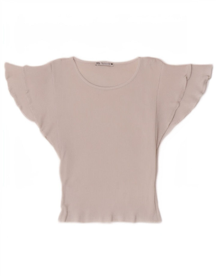 Bluzka damska Zara Crop Batwing Top UK 8 Small White Cotton