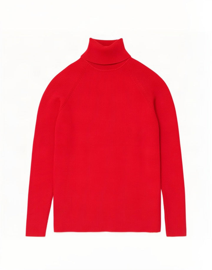 Marks & Spencer Damski sweter z golfem UK 14, średni czerwony, wiskoza