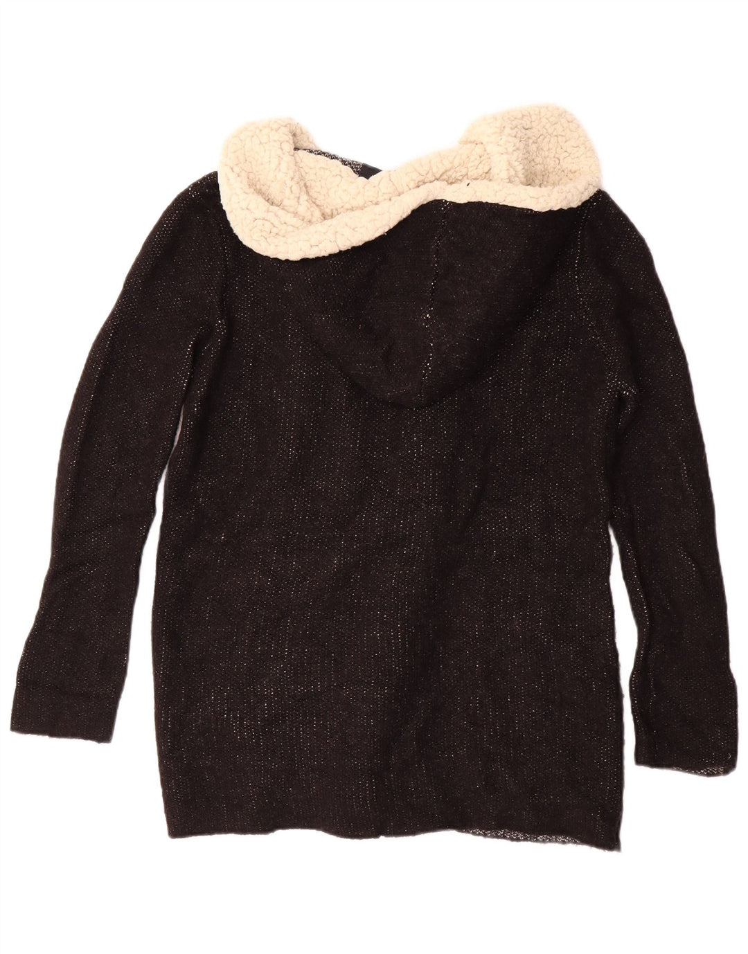 ZARA Womens Oversized Cardigan Sweater UK 10 Small Black Colourblock
