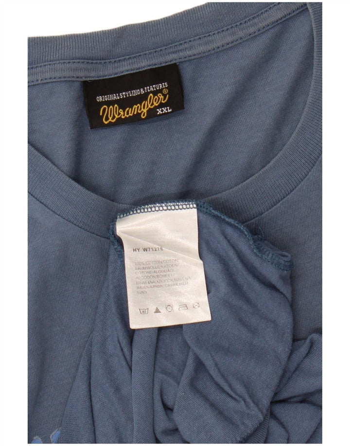 Męski T-shirt z grafiką Wrangler Top 2XL, niebieska bawełna