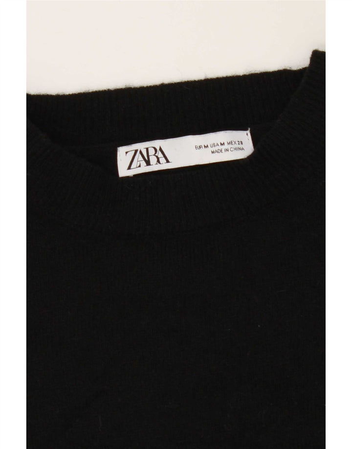 Damski sweter oversize z okrągłym dekoltem Zara UK 14, średni czarny