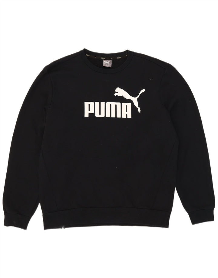 Męska bluza z grafiką Puma, duża, czarna, bawełniana