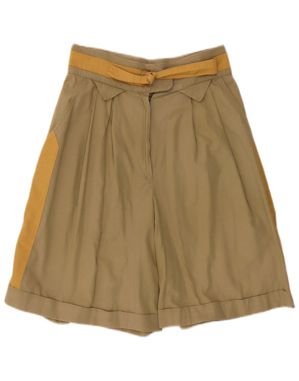 Damskie bermudy w stylu vintage z wysokim stanem IT 44 Medium W28 Khaki Colorblock