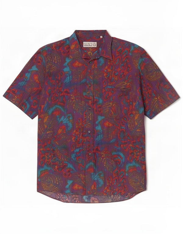 Męska koszula z krótkim rękawem Poggianti XL, wielokolorowa wiskoza typu tie-dye