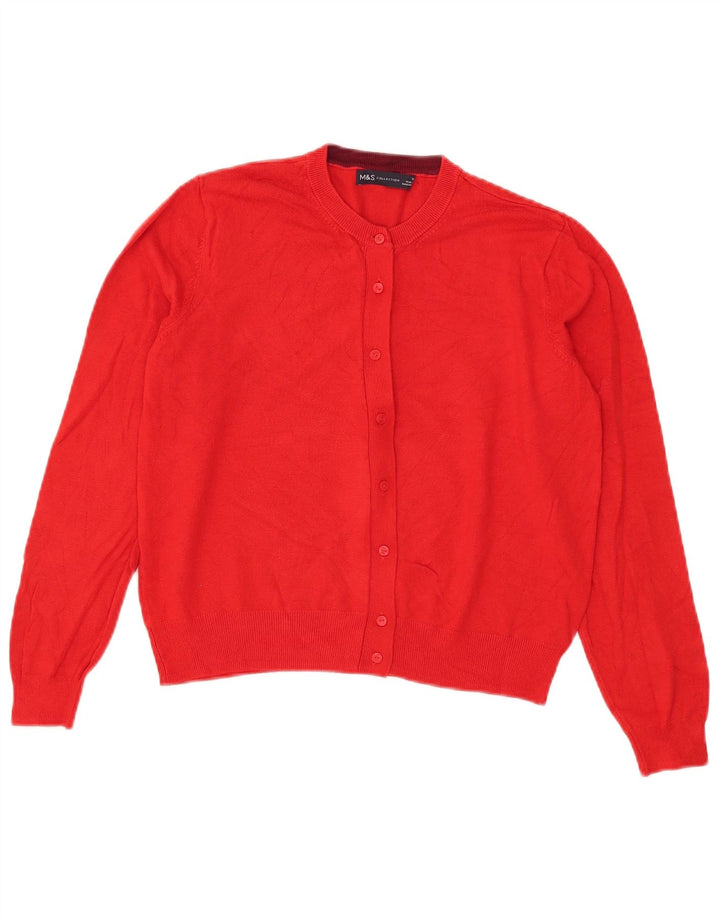 Sweter damski Marks & Spencer Crop Cardigan UK 14, średni czerwony, wiskoza