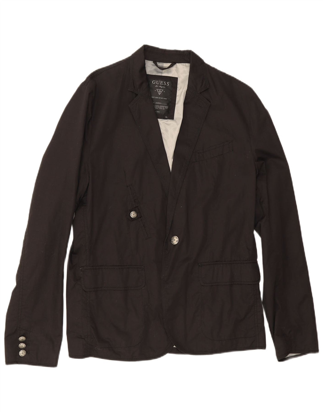 Męska marynarka zapinana na 1 guzik Guess, UK 42 XL, czarna bawełna