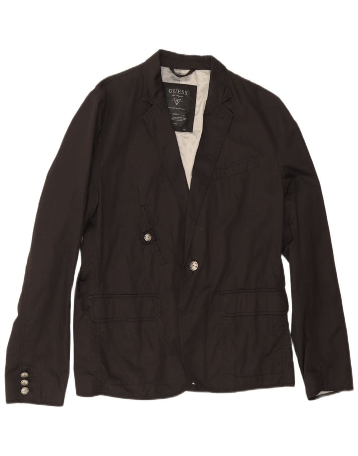 Męska marynarka zapinana na 1 guzik Guess, UK 42 XL, czarna bawełna