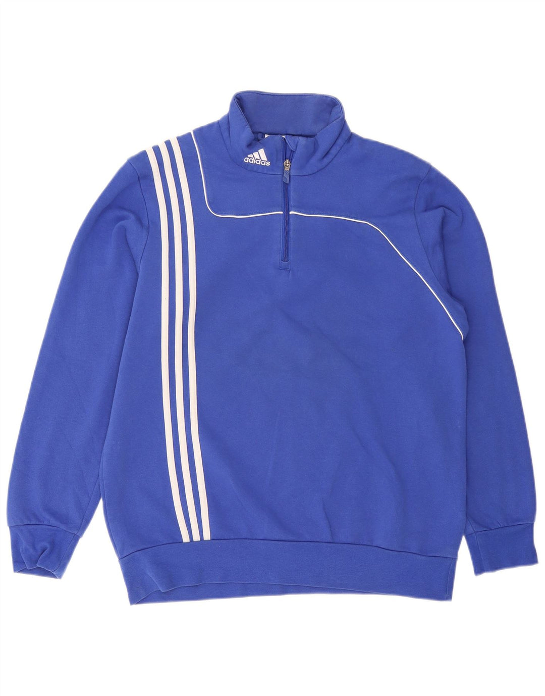 Adidas Męska bluza z zamkiem błyskawicznym, duża niebieska bawełna