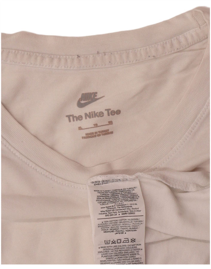 Męska koszulka z grafiką NIKE, rozmiar XL, biała, bawełniana