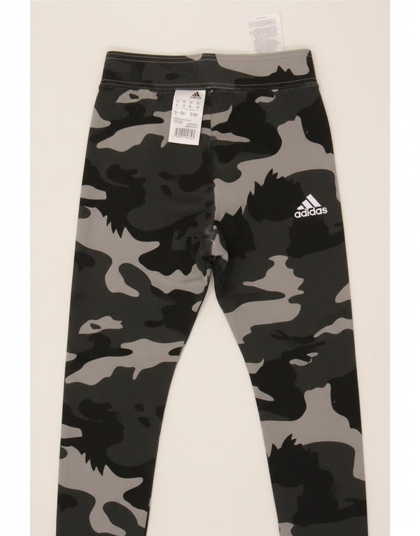 Legginsy dziewczęce Adidas 9-10 lat, szare, bawełniane w kamuflażu