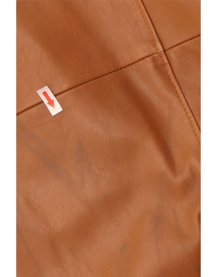 Vintage damska kurtka skórzana oversize EU 44 XL, brązowa skóra