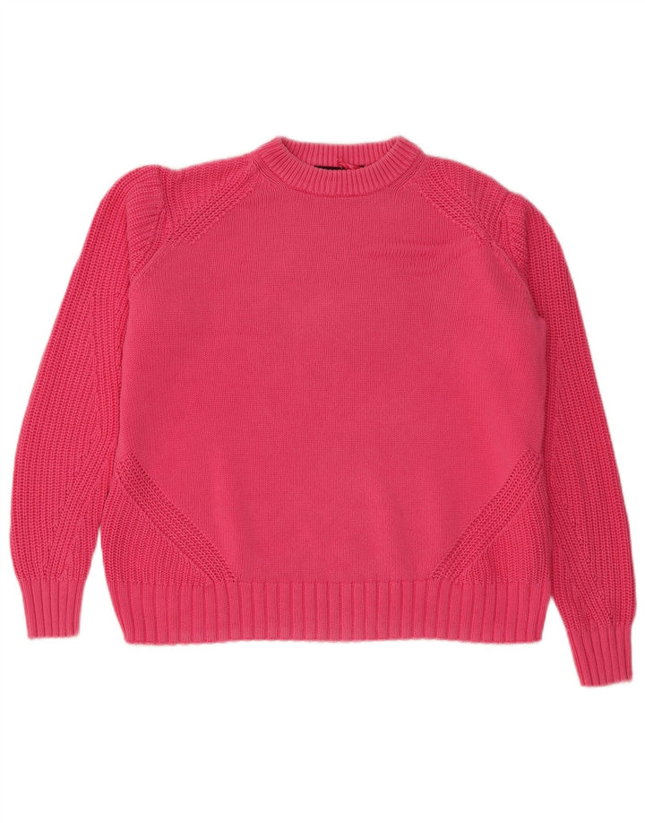 Marks & Spencer Damski sweter oversize z okrągłym dekoltem, UK 14, średni róż