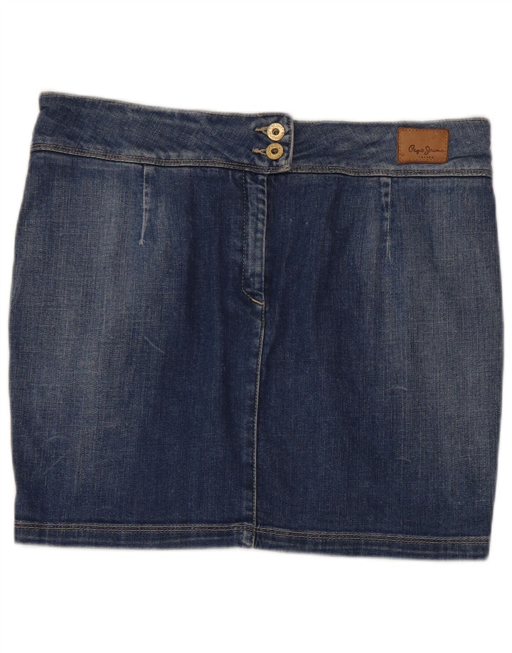 PEPE Jeans Damska mini spódniczka dżinsowa duża W32 niebieska bawełna