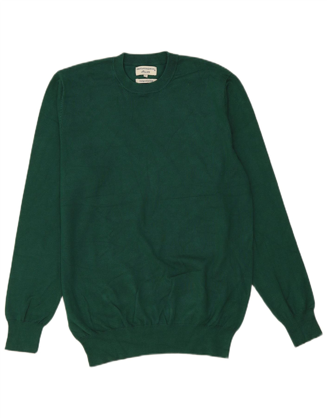 Vintage męski sweter z okrągłym dekoltem, duży, zielony, wiskoza