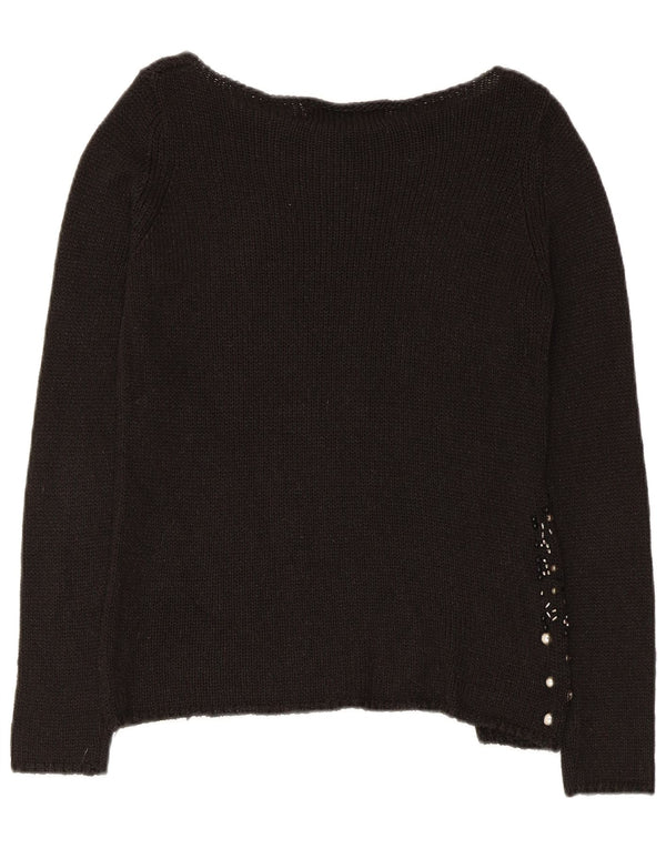 Sweter damski Zara z dekoltem w łódkę UK 12, średni czarny