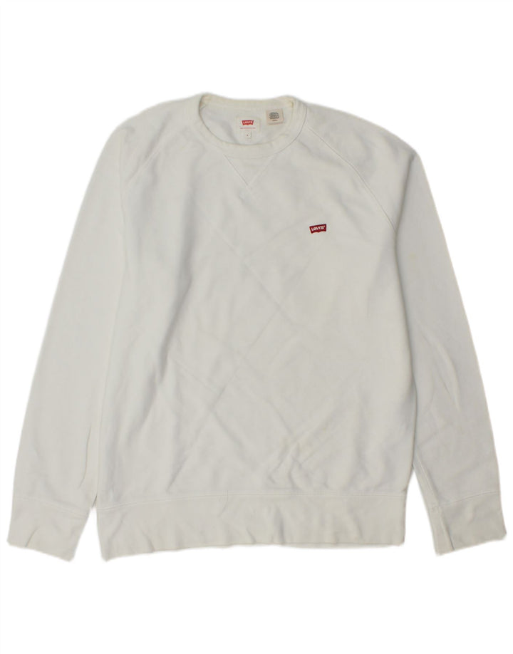 Męska bluza Levi's Sweter, mała, biała, bawełniana
