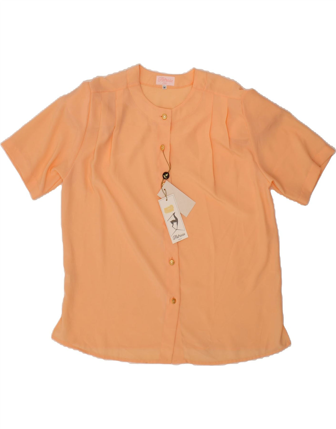 PATRICIA Womens Oversized Short Sleeve Shirt Blouse UK 14 Medium Orange Vintage Patricia and Second-Hand Patricia from Messina Hembry 