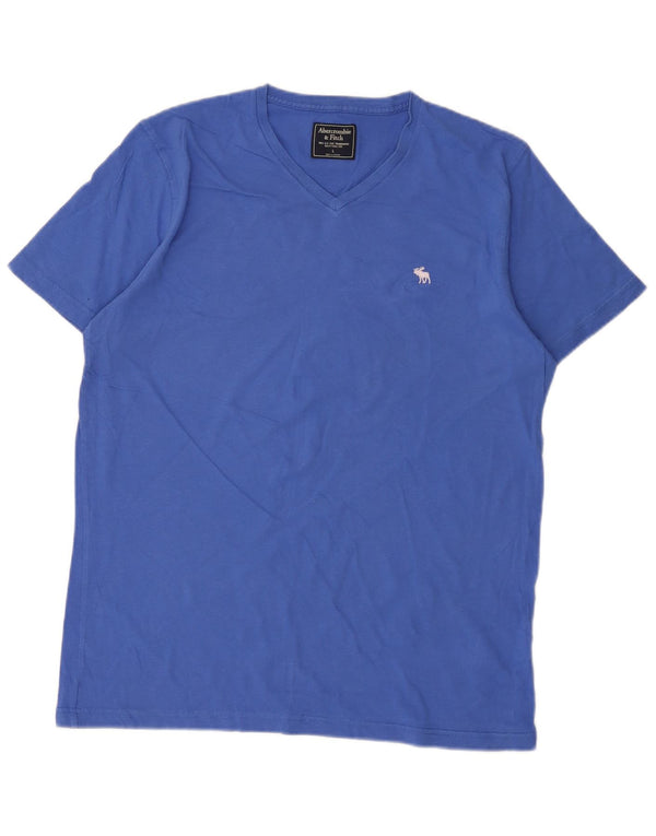 T-shirt męski Abercrombie & Fitch, duży, niebieski, bawełniany