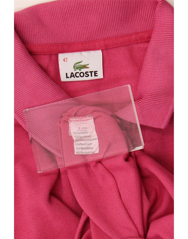 Damska koszulka polo Lacoste, rozmiar 42, duża, różowa, bawełniana