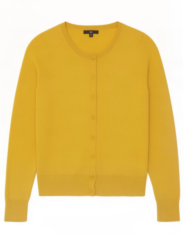 Sweter damski Gap Crop Cardigan UK 10 Small, żółty, bawełniany