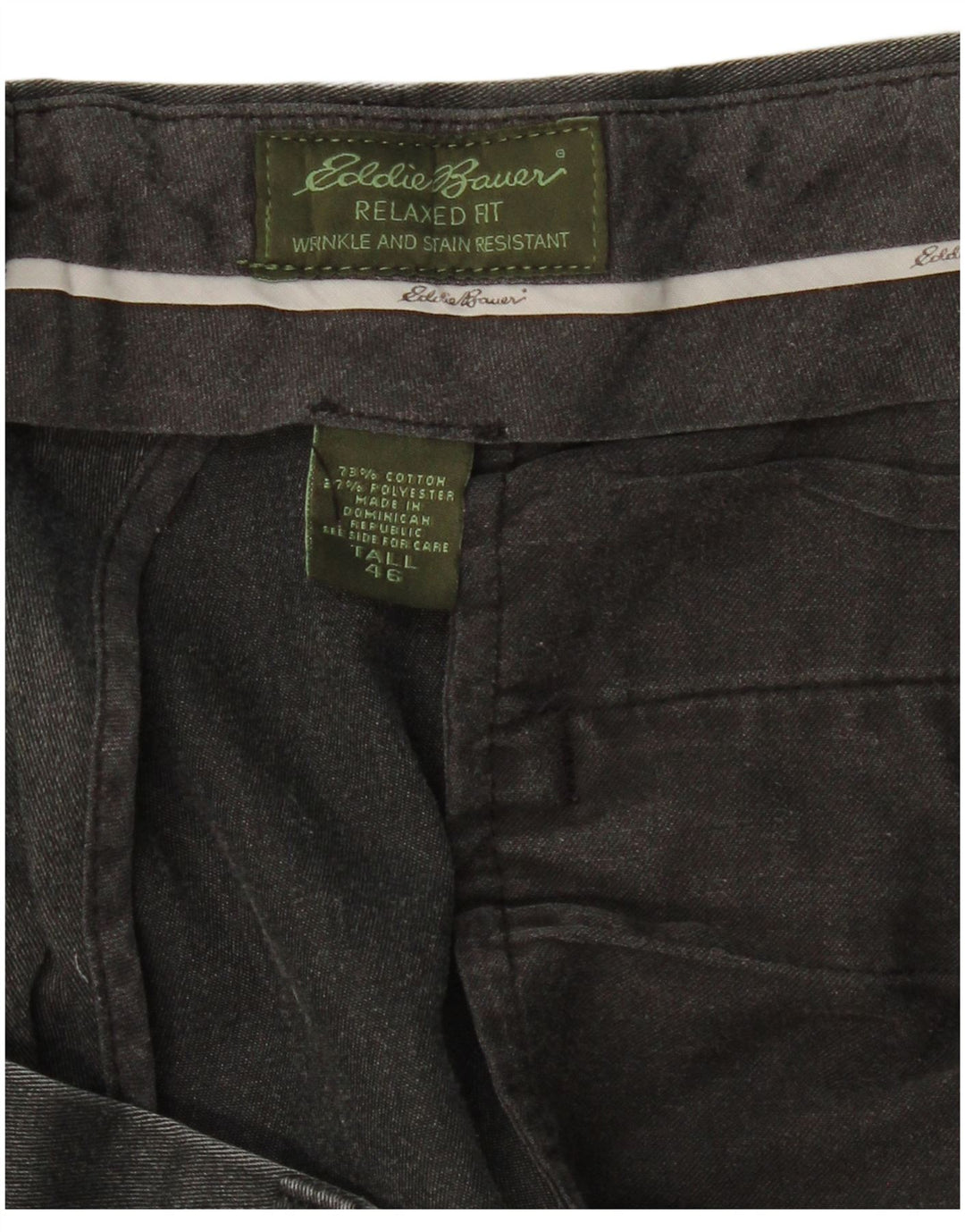 Męskie spodnie chino o swobodnym kroju EDDIE BAUER W46 L31 Czarna bawełna