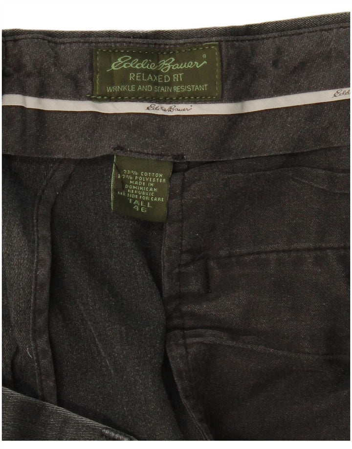 Męskie spodnie chino o swobodnym kroju EDDIE BAUER W46 L31 Czarna bawełna