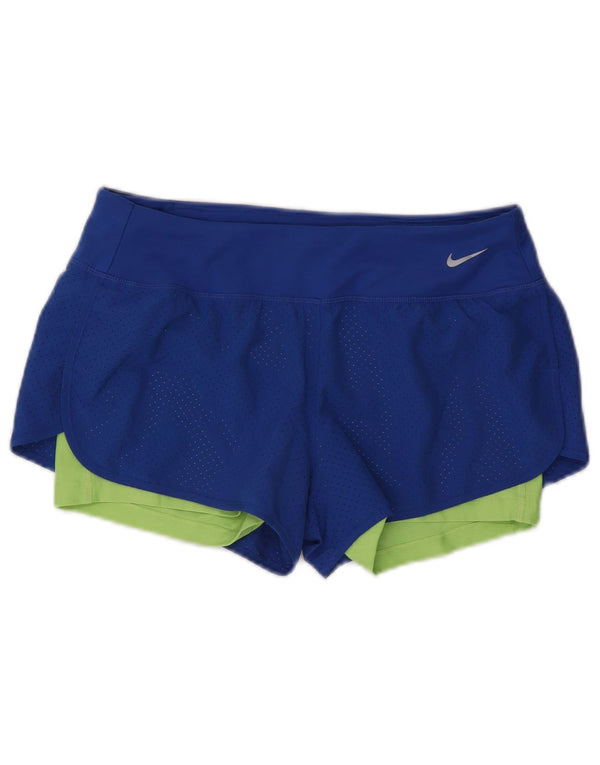 Damskie spodenki sportowe Nike Dri Fit UK 14, poliester w kolorze średniego niebieskiego