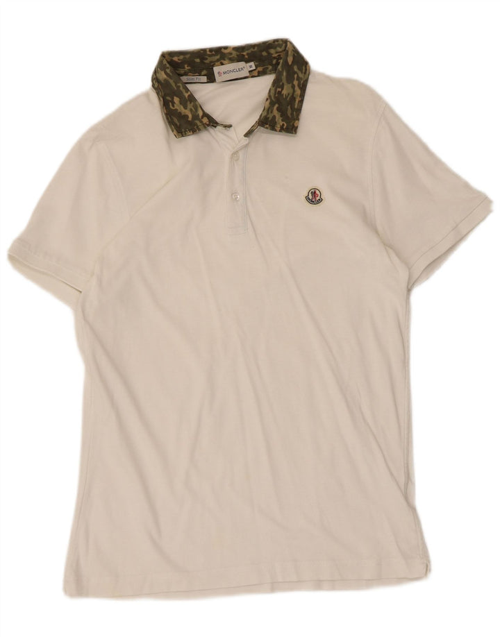 Męska koszulka polo Moncler Slim Fit w średnim białym kamuflażu